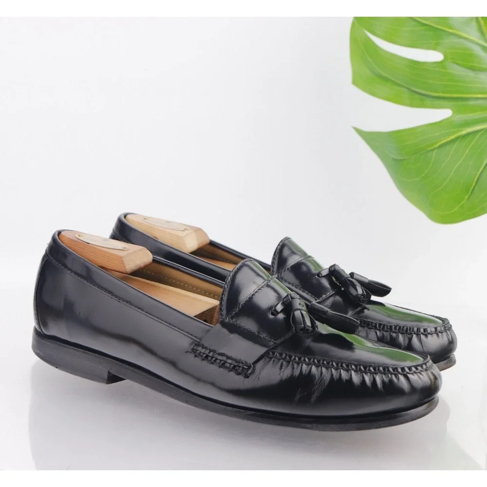 Cole Haan Mens Pinch Grand Tasseled Loafers Size 10 M Black Leather Dress Shoes